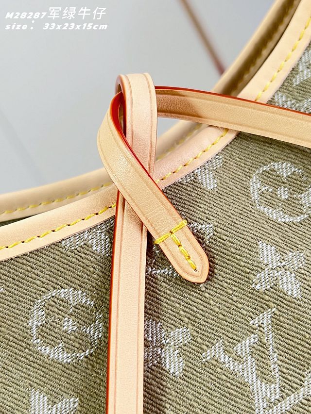 Louis vuitton original denim carryAll cargo PM M27623 green