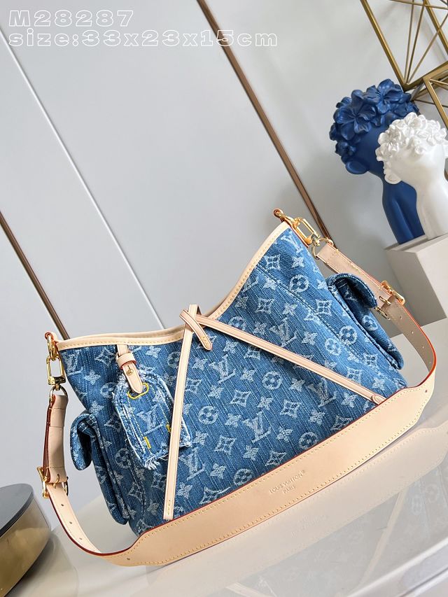 Louis vuitton original denim carryAll cargo PM M28287 blue