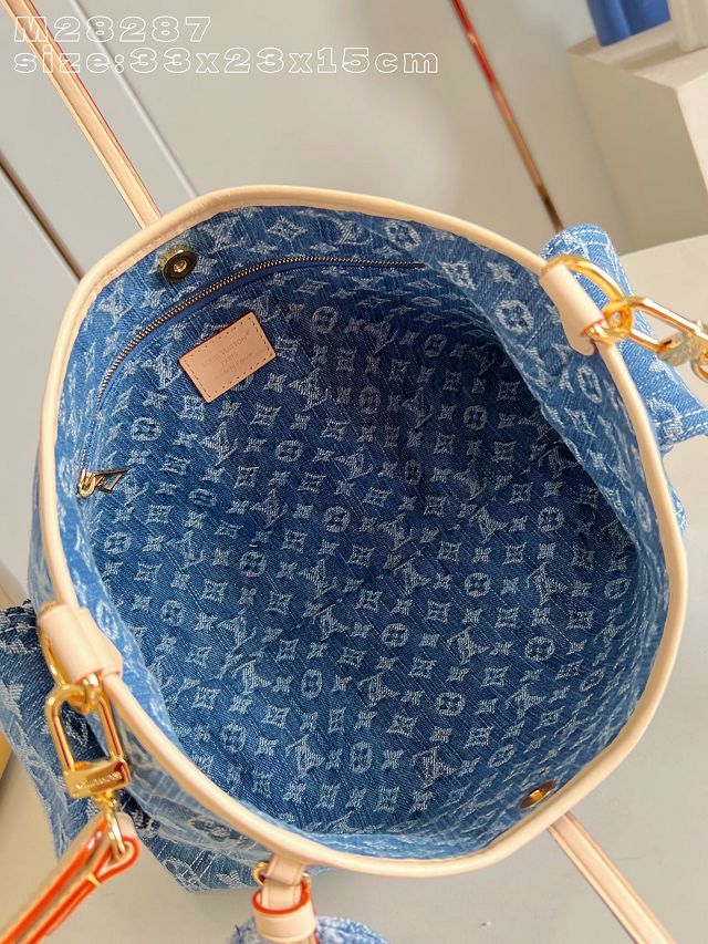 Louis vuitton original denim carryAll cargo PM M28287 blue