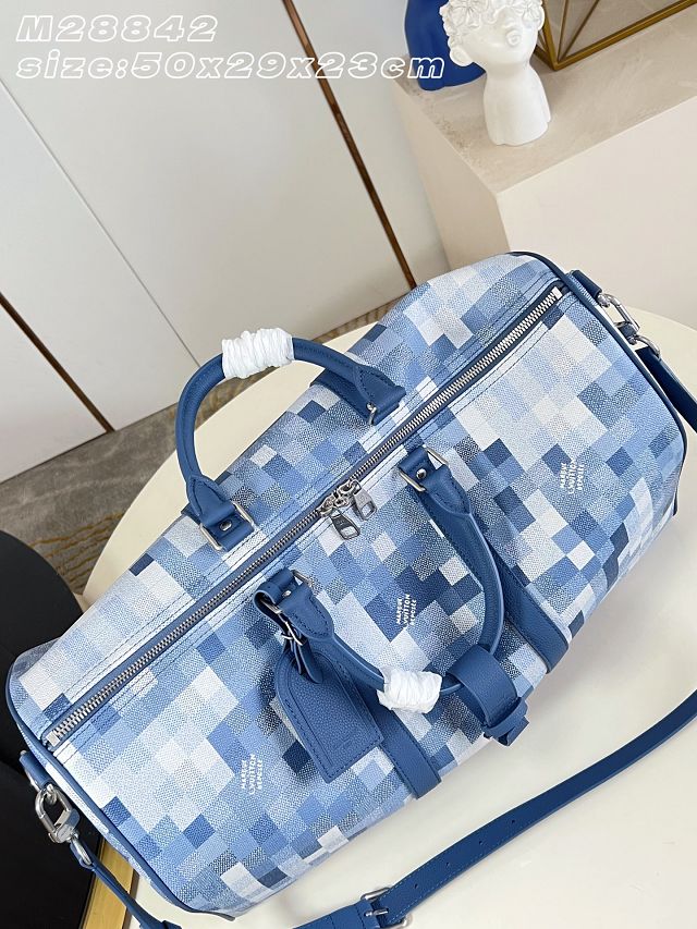 Louis vuitton original denim keepall 45 M28842 blue