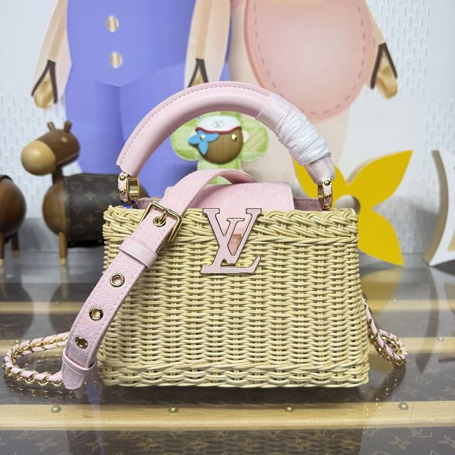 Louis vuitton original rattan capucines mini handbag M26004