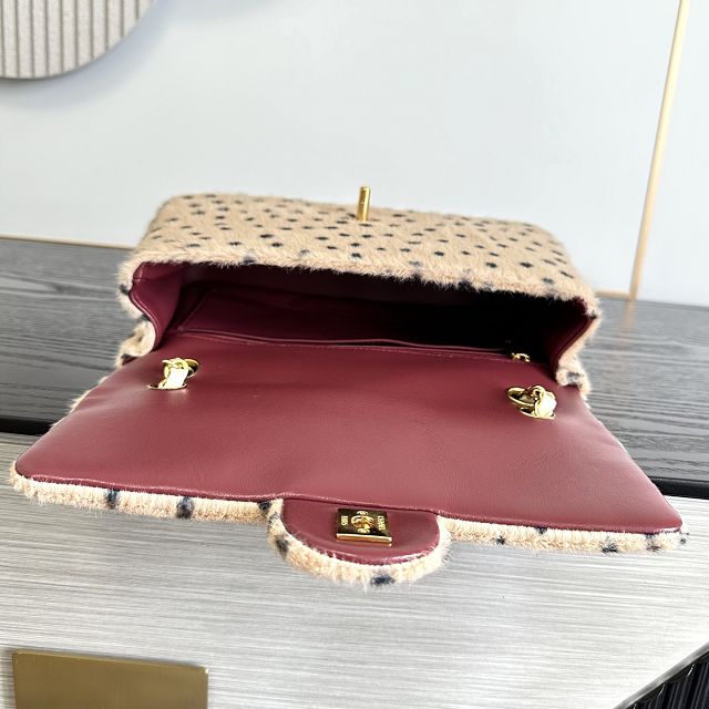 CC lambskin medium flap bag AS6513 beige