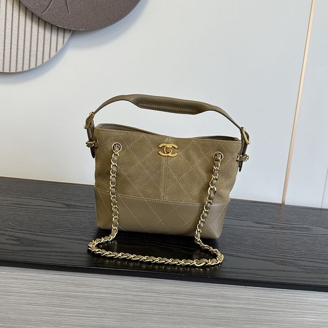 CC suede mini tote bag AS5635 khaki