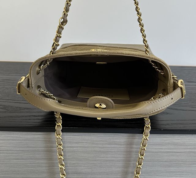 CC suede mini tote bag AS5635 khaki