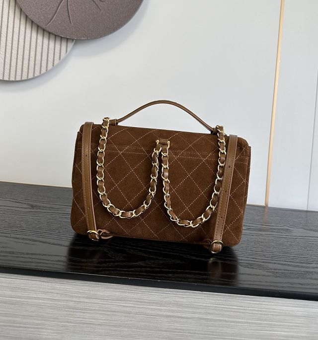 CC suede calfskin backpack AS6465 brown