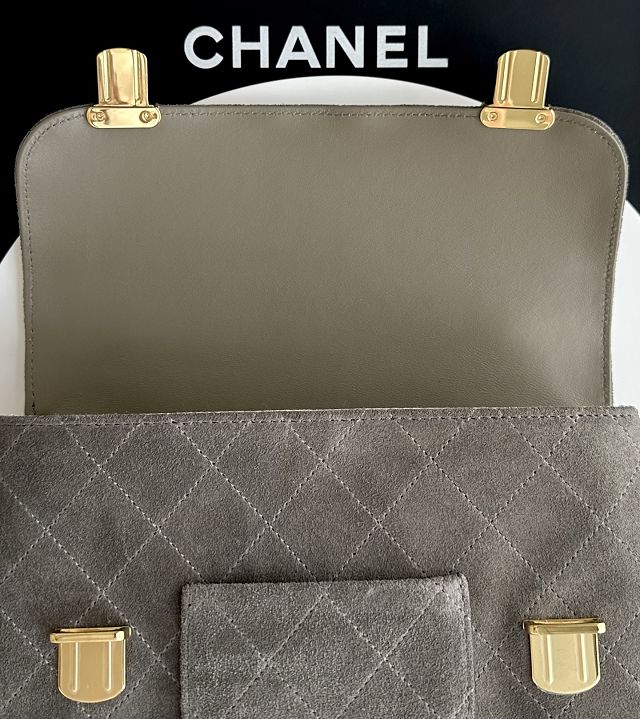 CC suede calfskin backpack AS6465 grey