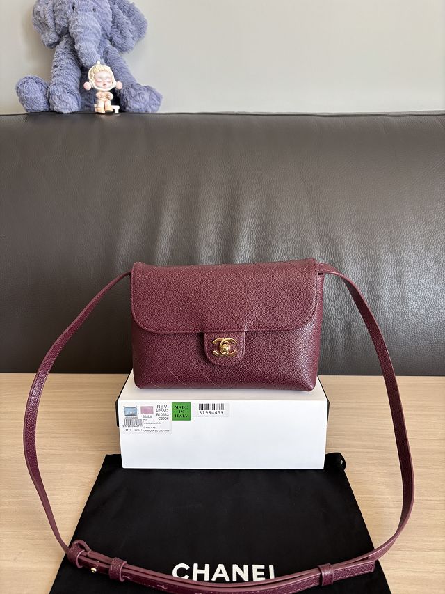 CC calfskin clutch with strap AP5567