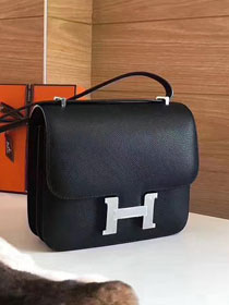 Hermes original epsom leather small constance bag C019 black