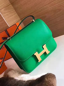 Hermes original epsom leather small constance bag C019 green