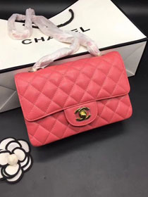 CC original grained calfskin mini flap bag A69900 red