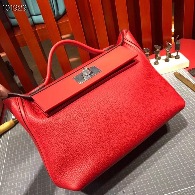 2019 Hermes togo leather small kelly 2424 bag H03698 red