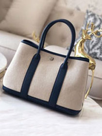 Hermes original canvas small garden party 30 bag G30 white&navy blue