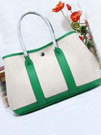 Hermes original canvas large garden party 36 bag G36 white&bamboo
