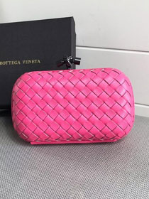 BV original lambskin knot clutch 113085 rose red
