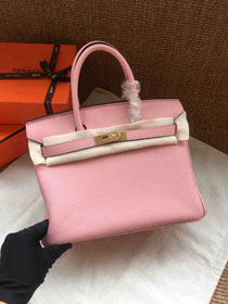 Hermes soft calf leather birkin 30 bag H30-5 pink