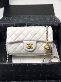 2020 CC original lambskin flap bag AS1787 white