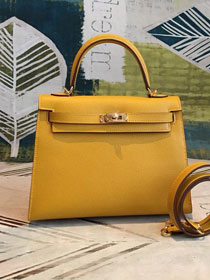 Hermes original epsom leather kelly 32 bag K32-1 amber