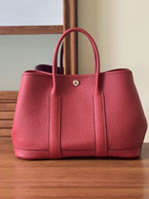 Hermes original togo leather small garden party 30 bag G0030 bordeaux