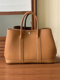 Hermes original togo leather small garden party 30 bag G0030 brown