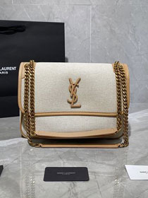 YSL original canvas niki medium bag 633150 beige