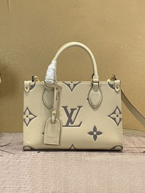 Louis vuitton original embossed calfskin onthego pm m45779 white