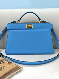 Fendi original calfskin small peekaboo ISeeU bag 8BN330 blue