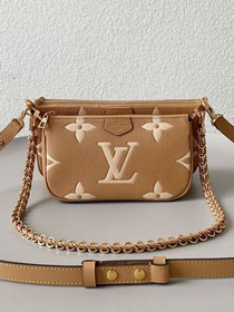 Louis vuitton original calfskin multi pochette M80399 arizona beige