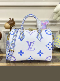 Louis vuitton original monogram canvas speedy 25 M23073 blue