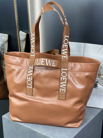 Loewe original calfskin fold shopper bag B507X23 brown