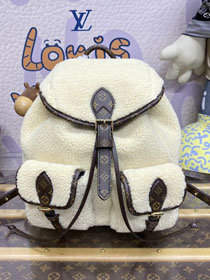 Louis vuitton original shearling backpack M23384 white