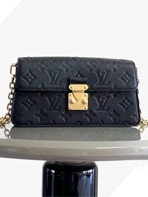Louis vuitton original calfskin wallet on chain metis M82637 black