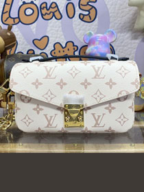 Louis vuitton original monogram canvas pochette metis east west M46914 white