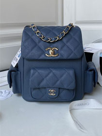 CC original grained calfskin backpack AS4398 dark blue