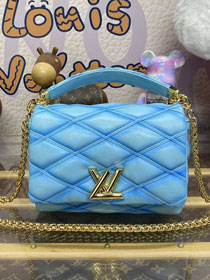 Louis vuitton original lambskin GO-14 medium handbag M24185 blue