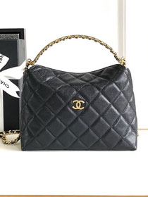 CC original grained calfskin clutch with chain AP4066 black