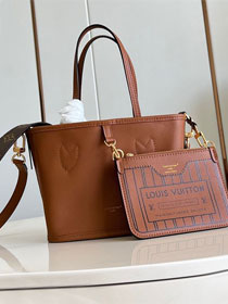 Louis vuitton original calfskin&canvas neverfull Inside out BB M12066 brown