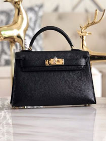 Hermes original chevre mini kelly 19 bag KG0019 black