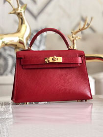 Hermes original chevre mini kelly 19 bag KG0019 red