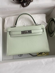 Hermes original chevre mini kelly 19 bag KG0019 vert fizz