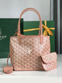 Goyard original calfskin&canvas reversible anjou mini bag GY0086 pearly pink