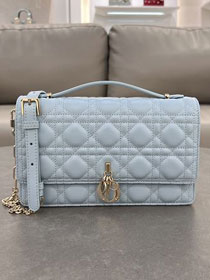 Dior original lambskin my dior top handle bag M0997 light blue