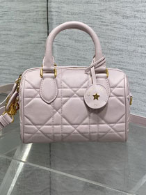 Dior original calfskin groove 20 bag M1364 light pink