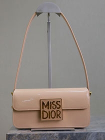 Dior original patent calfskin miss dior flap bag M2610 beige