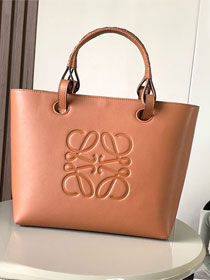 Loewe original calfskin  medium anagram tote bag A223T41 brown