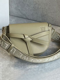 Loewe original calfskin mini gate dual bag A650N46 khaki green