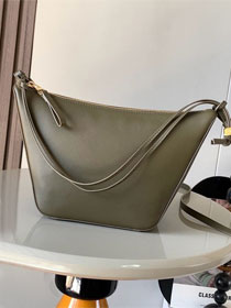 Loewe original calfskin mini hammock hobo bag A538G13 khaki green