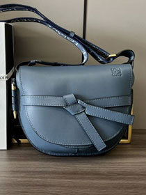 Loewe original calfskin small gate dual bag A650T20 dark blue