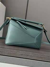 Loewe original calfskin mini puzzle bag A510P88 dark blue	