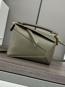 Loewe original calfskin mini puzzle bag A510P88 khaki green
