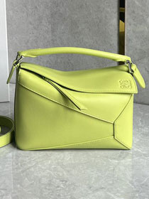 Loewe original calfskin small puzzle bag A510P60 lemon